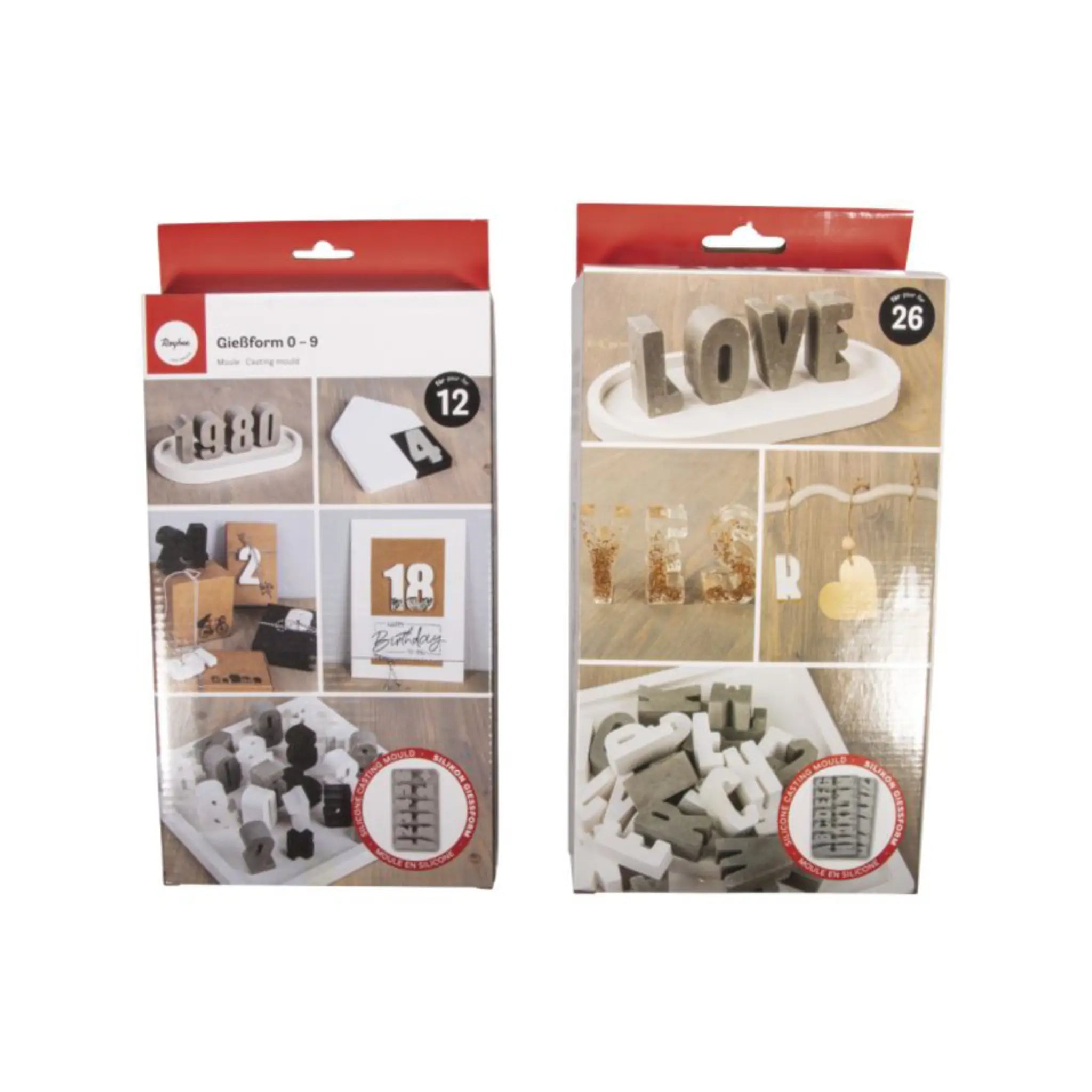 Zahlen und Alphabet Gießform Set