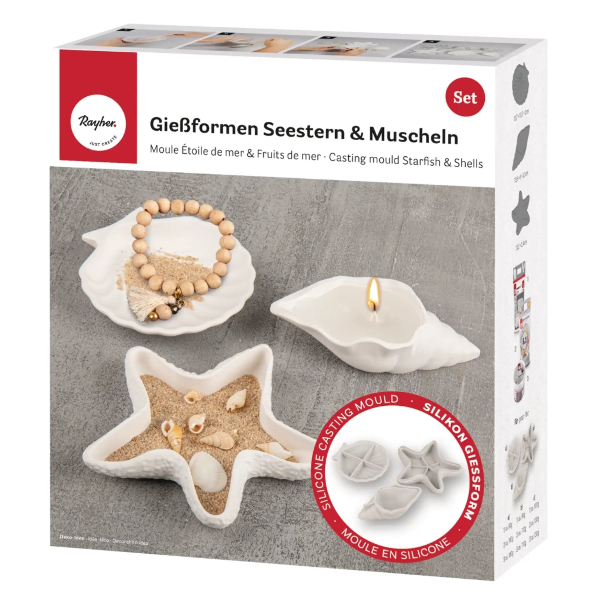 Silikon Gießform Muscheln 3-teilig | BeG