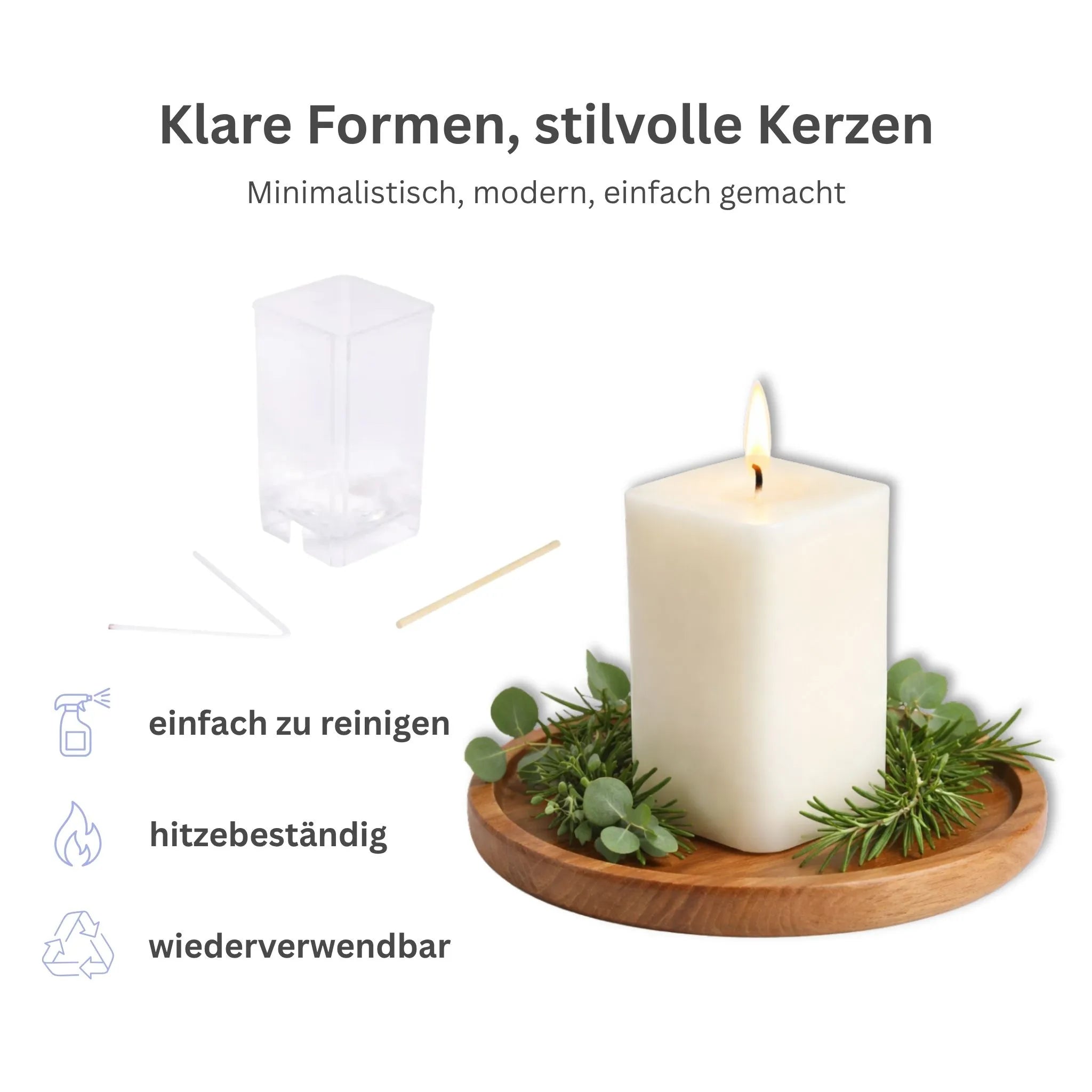 Vorteile Gießform Kerze Quadrat