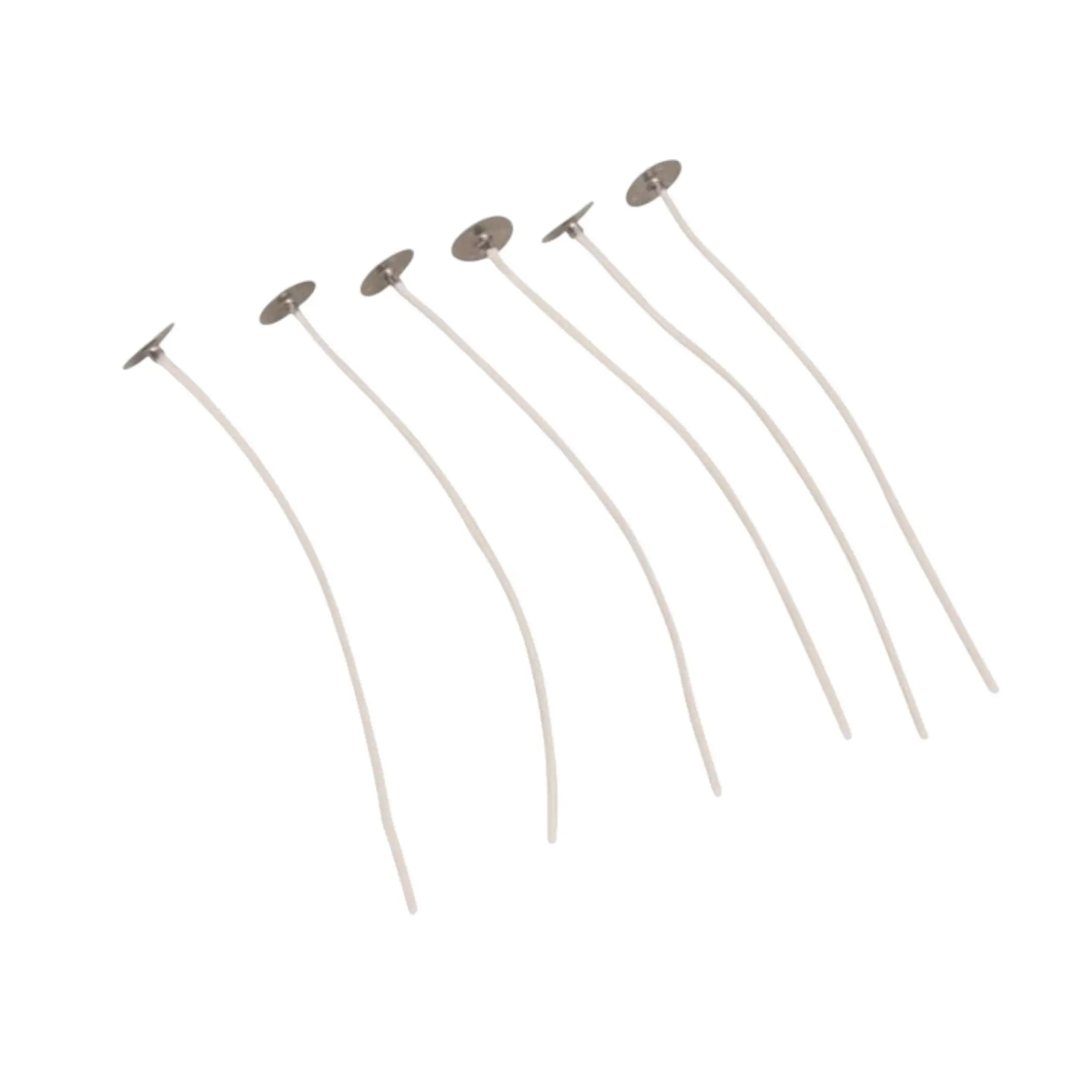 6 mal Kerzendocht mit Metallplättchen