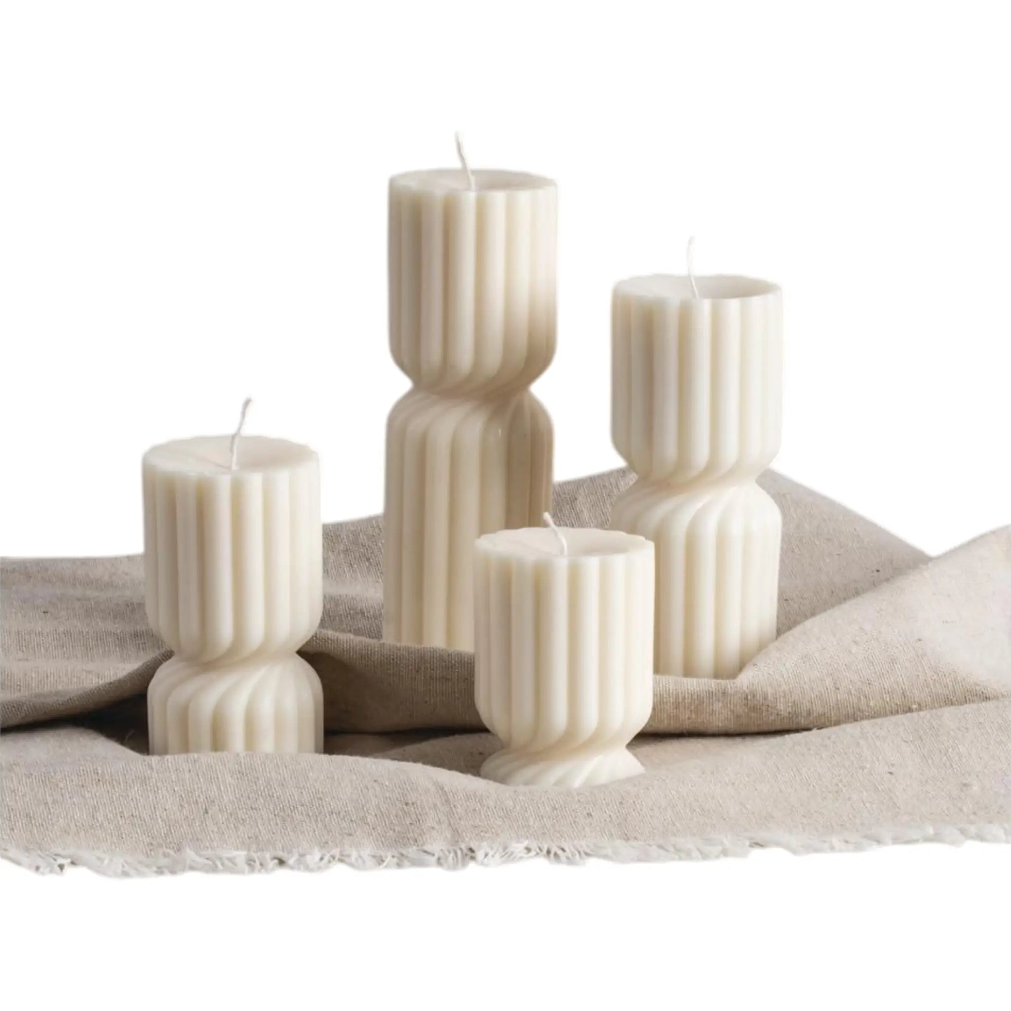 Rillenkerze gedreht Deko