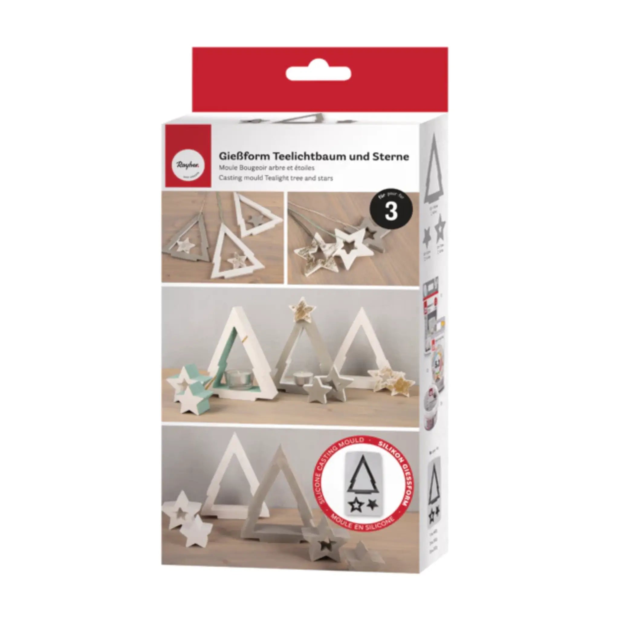 Gießform Teelichtbaum und Sterne Advent | BeG