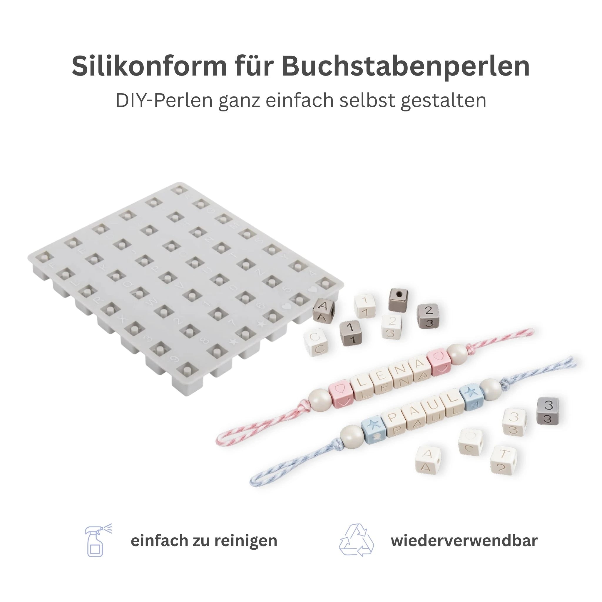 Vorteile Silikonform Buchstabenperlen