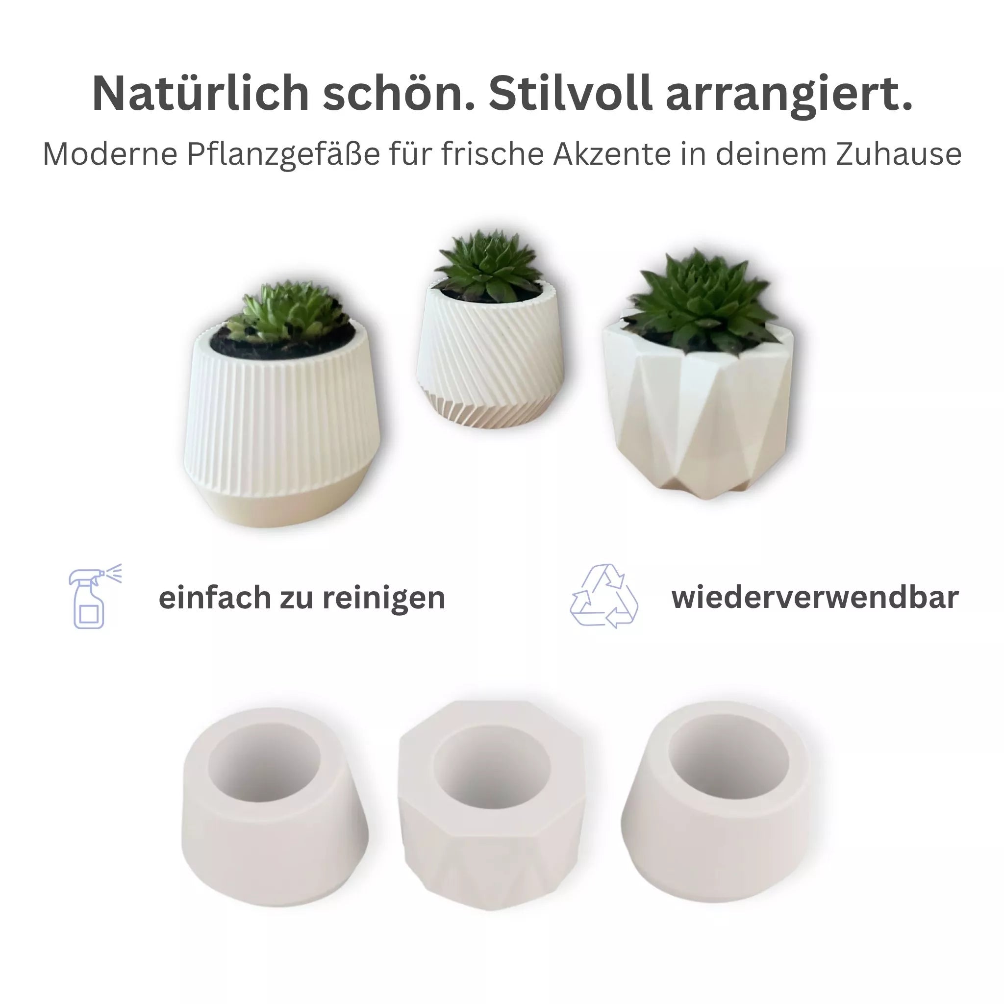 Vorteile 3er Set Töpfchen Silikonform